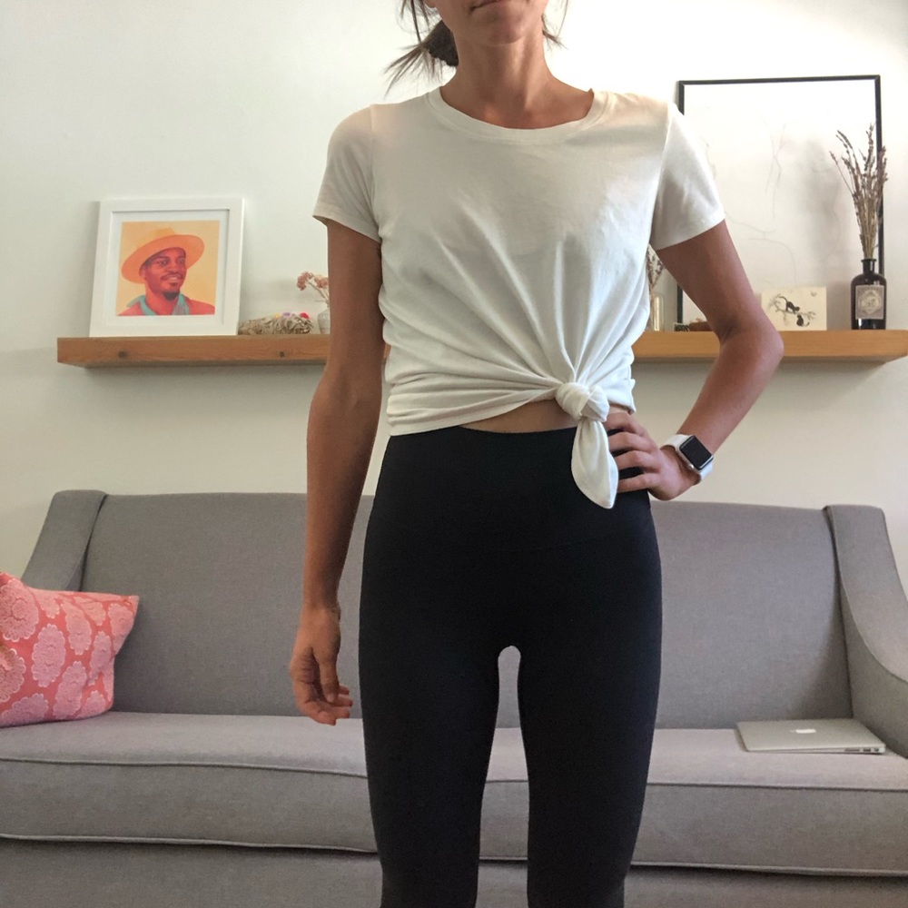 White tee with tie